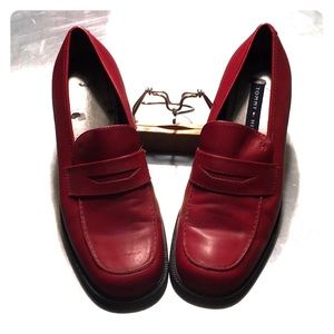 Tommy Hilfiger- Red Leather Loafers